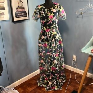 Lularoe sheer floral Deanne II Maxi dress